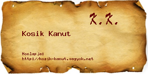 Kosik Kanut névjegykártya